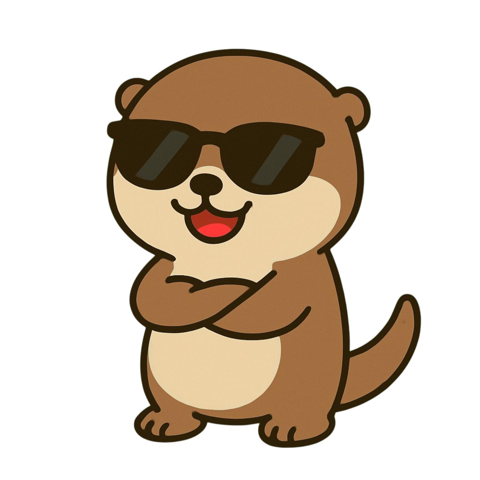 Lontra usando óculos escuro